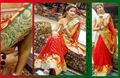 High quality fancy fabric self print saree with border in red.(red07)