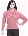 Brown Off-the-shoulder woolen sweater