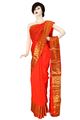Orange Banarasi saree