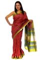 Dhaka Print Silk Saree With Zari Weaved Border SareeBYAN-3