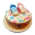 Baby Shower Special Cake in Butter Scotch Flavor (1 Kg) Covered in Fondant from Dining Park (25)
