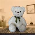 White Teddy Bear with Green Bow