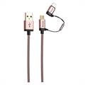 Verbatim 2 in 1 Sync & Charge Lightning and Micro USB Cable - Rose Gold 64992