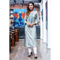 Grey Check Straight Kurti (335-099)