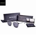 GREY JACK Polarized Club Master Cate Eye Design Black Lens with Gun Black Metal Frame Sunglasses for Men