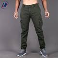 KILOMETER Casual Green Multi Pockets Cotton Cargo Pant For Men- KMSAP905