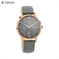 TITAN Work wear Watch with Grey Dial Leather Strap (2652WL02)