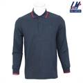 KILOMETER Polo Neck Full Sleeve T Shirt For Men P1011 Navy Blue