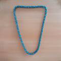 Sky Blue and Golden Crystal Necklace