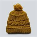 Yellow Cable Knit Watch Cap (Fleece Lined)