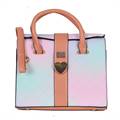 Women’s Faux Leather Pink & Light Green Handbag (E205) by SGN Moments