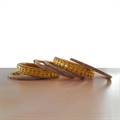 Yellow Plastic Bangles with Crystals (Set of 6)