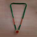 Green and Red Mangasutra Design Potey Necklace