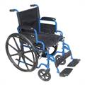 Drive Devilbiss Medical Blue Streak Wheelchair with Flip Back Desk Arms, Swing Away Footrests