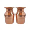 Copper Ghalcha - 5 inch (Set of 2) | Tama Ghalcha Set | Puja Kalash Jodi