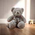 Heather Brown Hallmark Teddy with White Ribbon (2.5 ft)