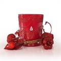 Red Glass Glow Candle Holder Home Decor