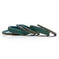 Light Blue Plastic Bangles with Crystals (Set of 6)
