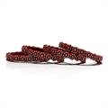 Red Flower Plastic Bangles with Transparent Crystals (Set of 4 )