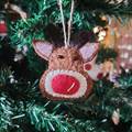 Felt White Moose Christmas Decoration