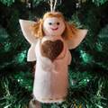 Felt Angel with Heart Christmas Decoration