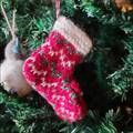 Red Woolen Sock Christmas Decoration
