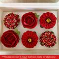 Ministry of Cupcakes - Box of 6 - Red Flowers