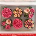 Ministry of Cupcakes - Box of 6 - Hot Pink Flowers