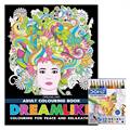 Dreamland Adult Coloring Book Dreamlike & DOMS Half-size Color Pencils (12 Shades)