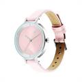 Fastrack Stunners Quartz Analog Pink Dial Leather Strap Watch For Women-6266Sl01