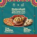 Hungry Nawab & Pop In Pizza Veg Combo - Veg Delight Pizza, Paneer Biryani & Veg Mo:mo