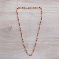Orange and Blue Beaded Potey Necklace