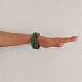 Matte Green Glass Bangles with Stones (Set of 4)