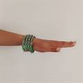 Green Bangles with White Stone Detailing (Set of 4)