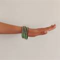 Green Bangles with Silver Stone Detailing (Set of 4)