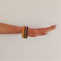 Green & Yellow Bangles with Golden Stones (Set of 2)