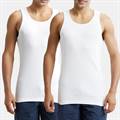 Jockey Super Combed Cotton Rib Round Neck Sleeveless Vest with StayFesh Properties - White (Pack of 2) #8823