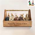 Bhai Tika Wooden Carrier with Dry Nuts