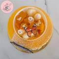 Mango Cake with Crown Design (1 lb) by Sweet Sprinkles  