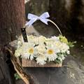 White Flowers Basket