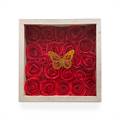 Red Rose Papercraft Flower Box with Golden Butterfly