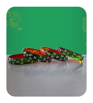 Green and Multicolor Bangles