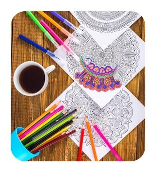 Adult Coloring Book with Color Pens